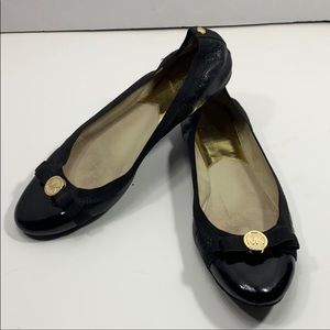 Michael Kors Black Leather Ballet Flats sz 9.5